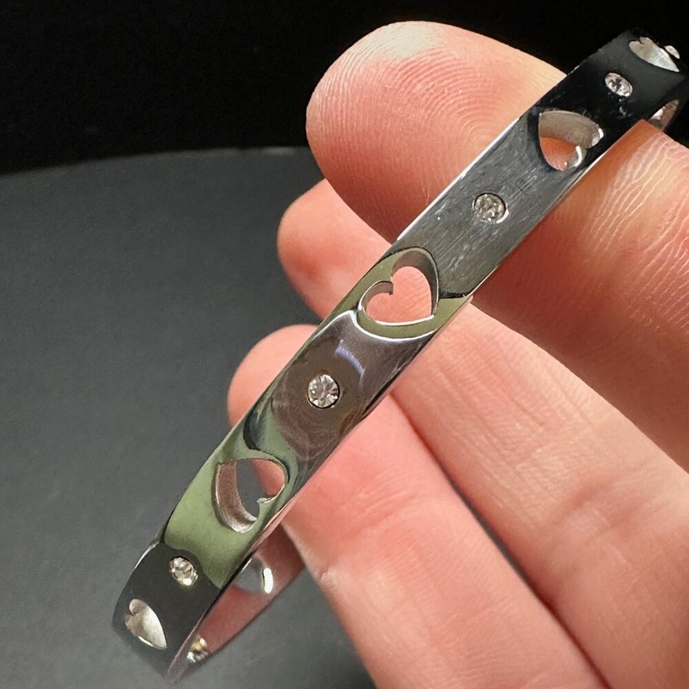 Stainless Steel Cz Hinge Bracelet - NWOT - Picture 2 of 2